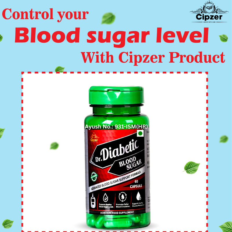 CIPZER Dr Diabetic Blood Sugar 120 Capsules | Control Diabetes & Blood Sugar Naturally(Pack of 2, 120 Capsules)
