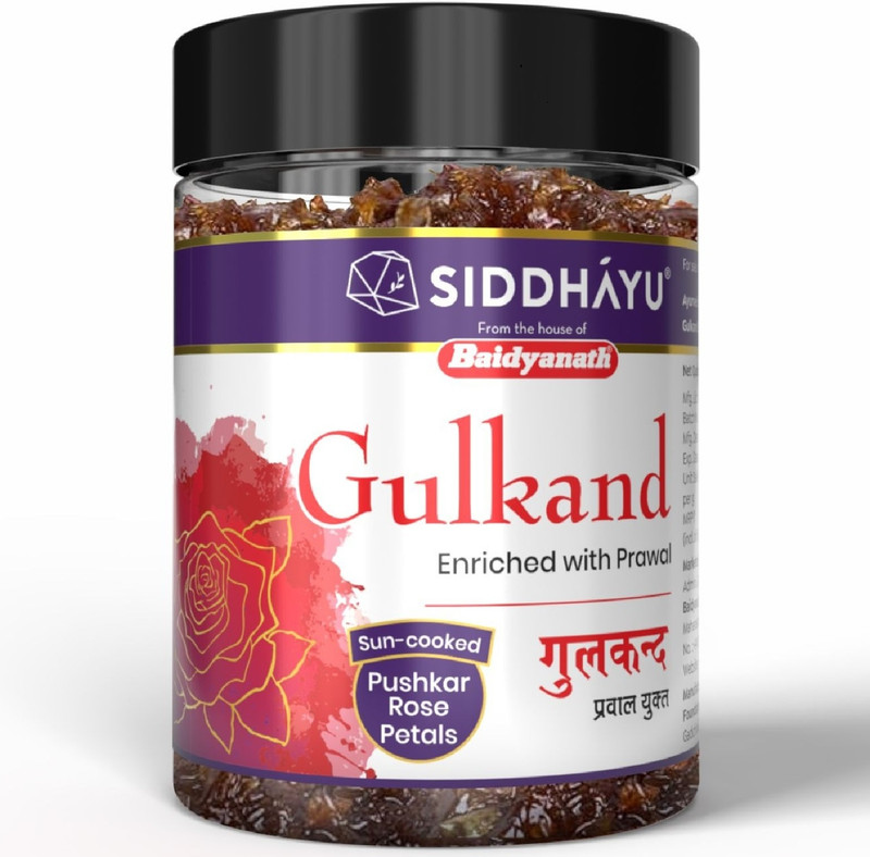 Baidyanath Gulkand 400gram - Enriched with Prawal Sun-cooked Indian (Rose Petal Jam)(400 g)