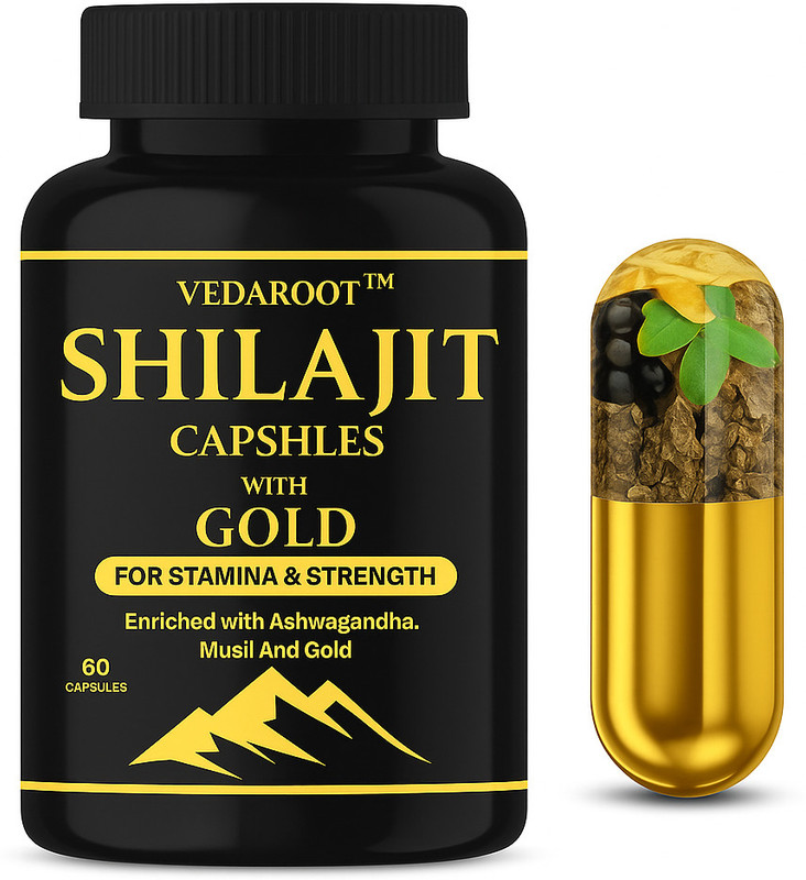 freshoak Shilajit Capsules with Gold & Swarn Bhasma Effect(60 Capsules)