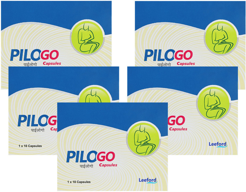 Leeford Pilogo Ayurvedic Capsules | Helps with Piles Pain, Inflammation & Constipation(10 Capsules)