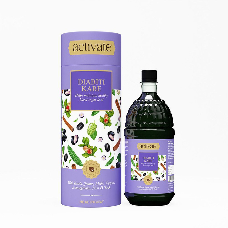 Activate Diabiti Kare loaded with Herbs-Karela,Jamun,Methi,Vijaysar,Ashwagandha,Noni&Tvak(1 L)