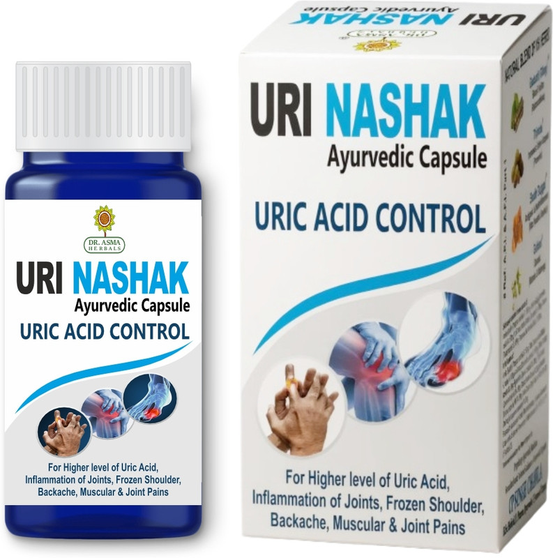 Dr. Asma Herbals Uri Nashak Ayurvedic Capsules for uric acid, joint pains(60 Capsules)