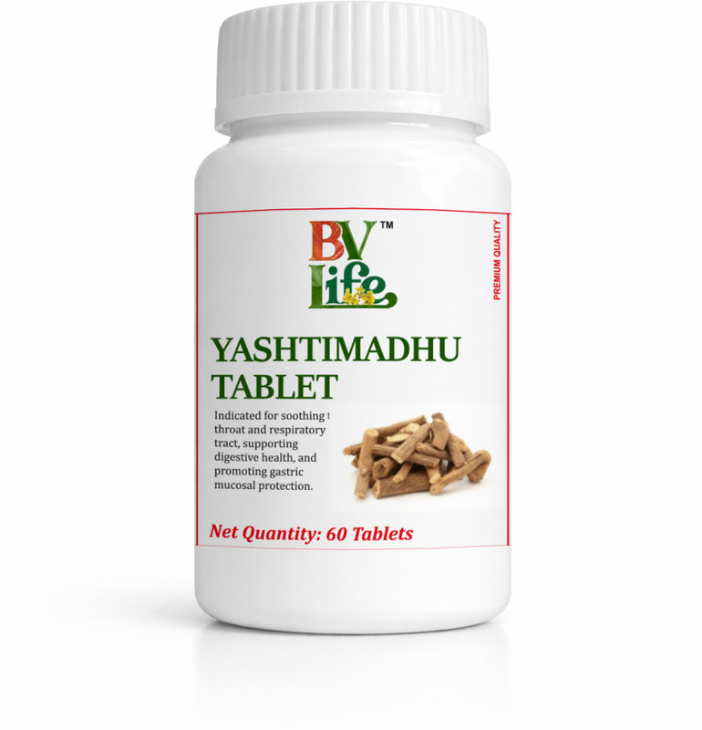 BV Life Yashtimadhu 60 Tablets - Ayurvedic Throat Care(60 Tablets)