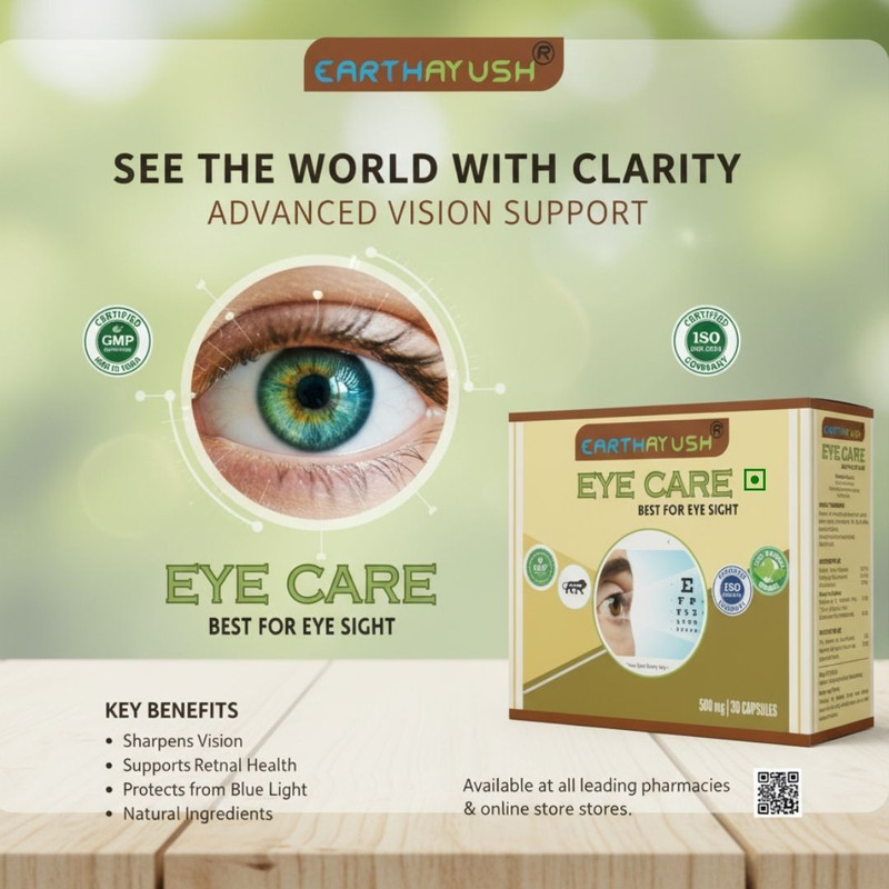 earthayush Eye Care Health Supplements to Improve Vision & Protects Eyes 30 Capsule(30 Capsules)