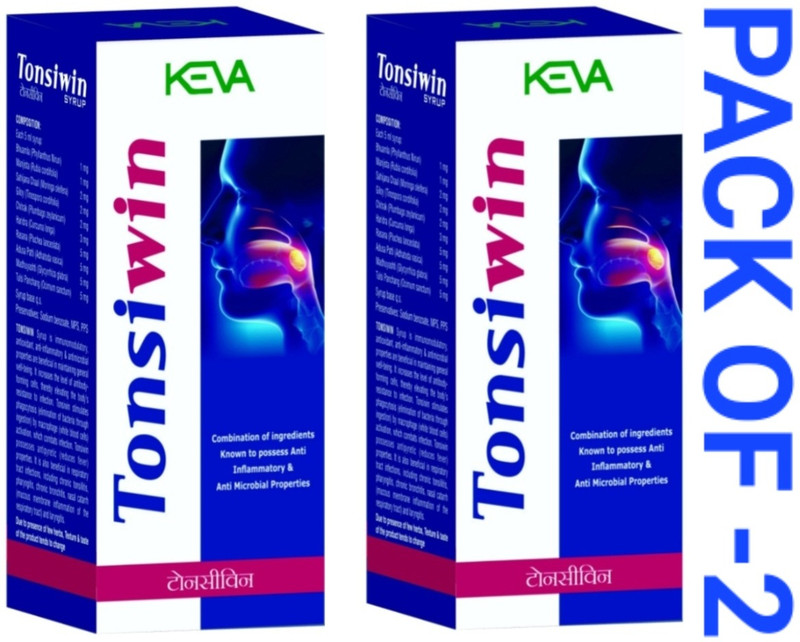 KEVA Tonsiwin Syrup known anti-inflammatory & anti-microbial ( 100x2=200ml )(Pack of 2, 200 ml)