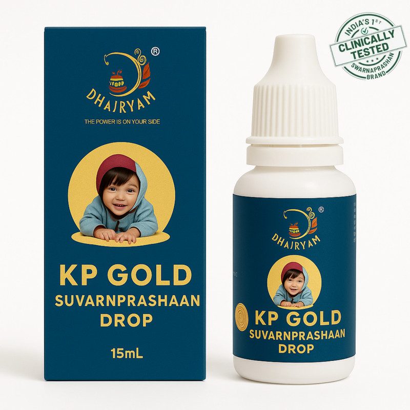 Dhairyam Suvarnprashan Drops for Kids Immunity Booster with Gold Bhasma & Ayurvedic Herbs(15 ml)