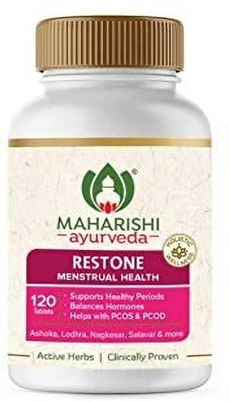 MAHARISHI ayurveda Restone Women PCOD PCOS supplement Supports Healthy Periods Balances Hormones(120 Tablets)