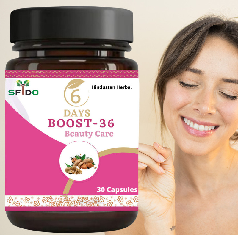 hindustan herbal Boost 36 / Whitening Skin , 100% Natural , 24H Moisturization \ Pack 1(30 Capsules)