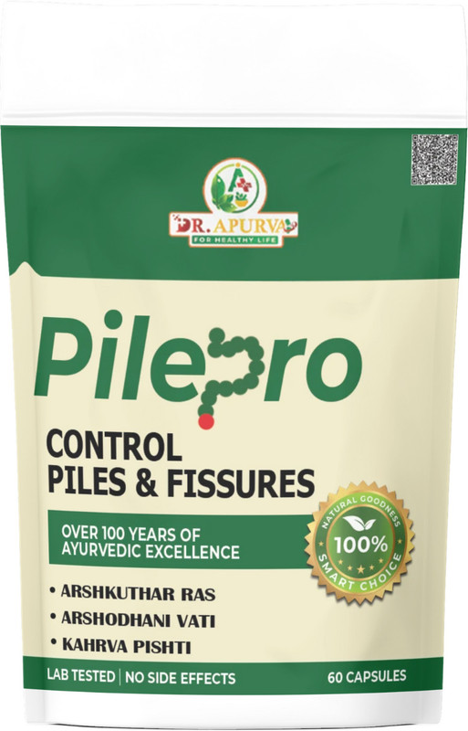 DR APURVA 100% Natural Pile Pro Capsules / Fast Relief from Digestion & Constipation(60 Capsules)
