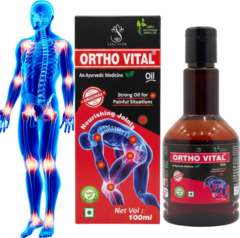 sarvayur Ortho Vital Oil Ayurvedic Relief for Joint, Muscle & Back Pain Knee pain(100 ml)