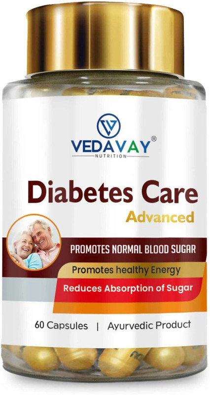 Vedavay Diabetes Care Advanced Ayurvedic Blood Sugar Support Supplement, 60 Capsules(60 Capsules)