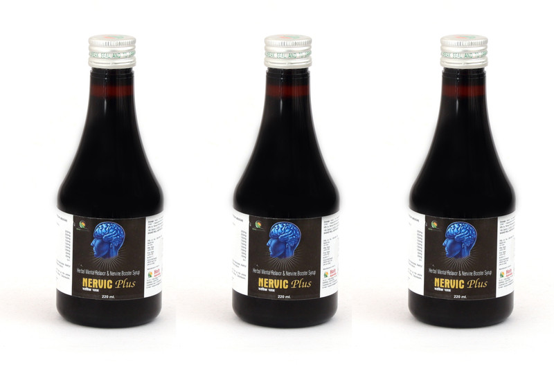 NORTH INDIA PHARMA Nervic Plus Syrup For Stress, Anxiety, Depression, Tension Relief(Pack of 3, 660 ml)