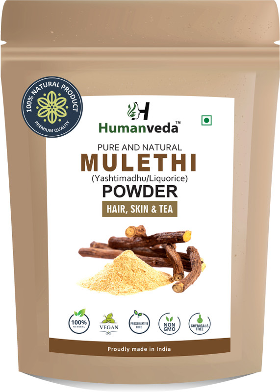 Humanveda Pure Mulethi Powder (Licorice/Glycyrrhiza Powder) For Skin Whitening & Hair 100g(100 g)