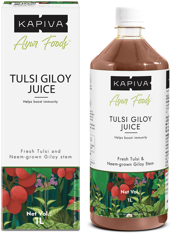 Kapiva Wild Tulsi Giloy Juice | Natural Healer | 30% Daily Vitamin A(1 L)
