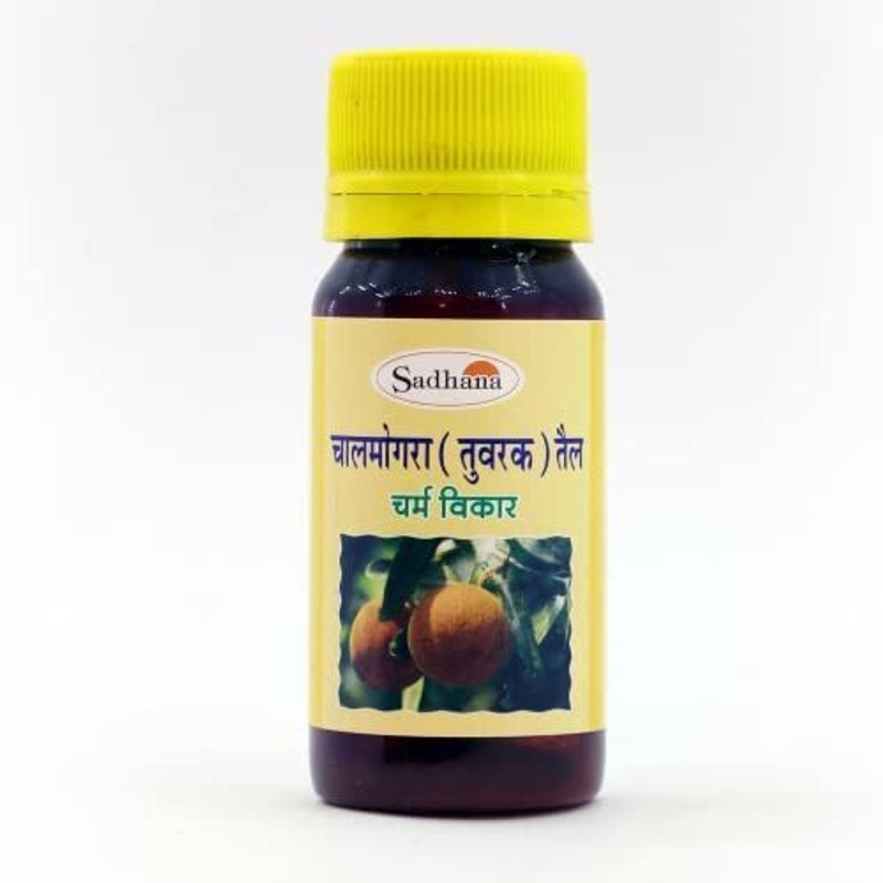 Sadhana Ayurvedics Chalmogra (Tuvrak) Tail-50ml /Ancient Herbal Remedy Beneficial for Skin(Pack of 2, 50 ml, 50 ml)