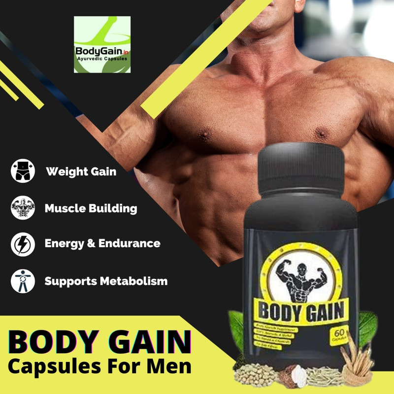 BodyGain Weight gain capsule for men weight gain medicine tablet weight gainer capsules weight gainer tablets weight increase medicine body gain capsules body gainer men women body increase medicine body mass gainer tablets body weight gain tablets gainer increase(60 Capsules)