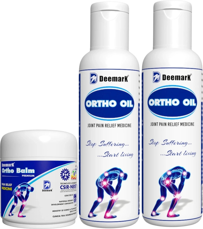 DEEMARK Ortho Balm & Oil for Joint Pain & Cramps (50Grm & 200ml )(Pack of 2, 200 ml, 50 g)