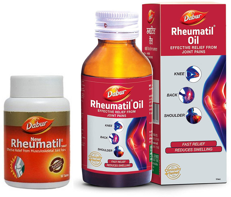 Dabur Rheumatil Tablet & Oil for effective relief from Joint Pains(90 Tablets, 50 ml)