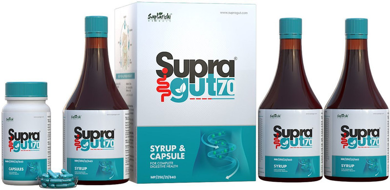 Saptarishi Herbal Supra Gut 70 – Ayurvedic Digestive Syrup & Tablets(Pack of 3, 3 g)