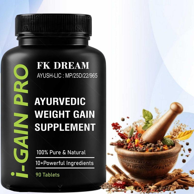 Fkdream iGain Weight Natural Appetite Enhancer | Powerful Herbal Supplement | 90 Tablets(90 Tablets)