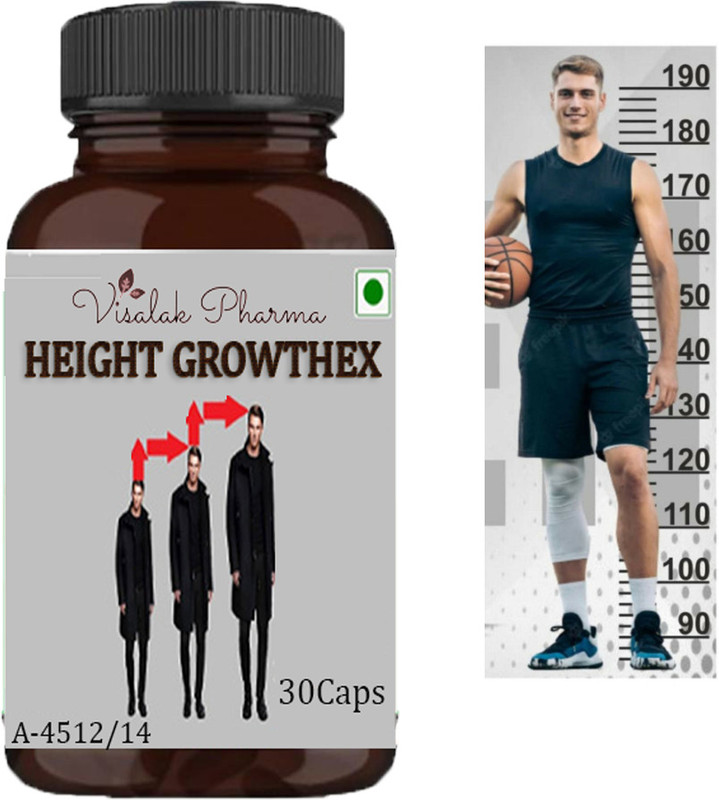 visalak pharma Height Growthex- 30 veg capsules Increase Height, Boost Confidence(30 Capsules)