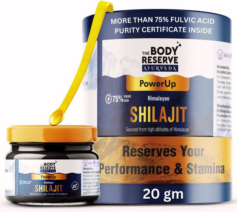 the body reserve Pure Himalayan Shilajit Resin 75% Fulvic Acid For Strength, Power & Stamina| 20g(20 g)