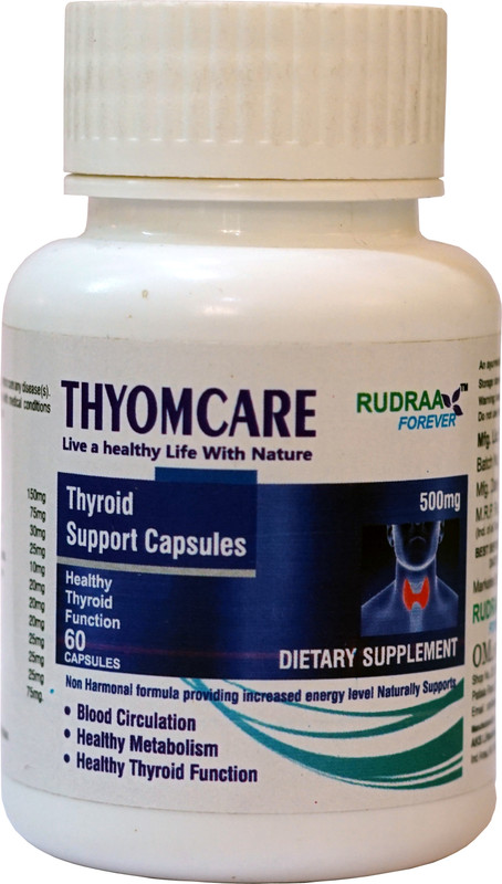 RUDRAA FOREVER Thyomcare 60 capsules for Healthy thyroid function(60 Capsules)