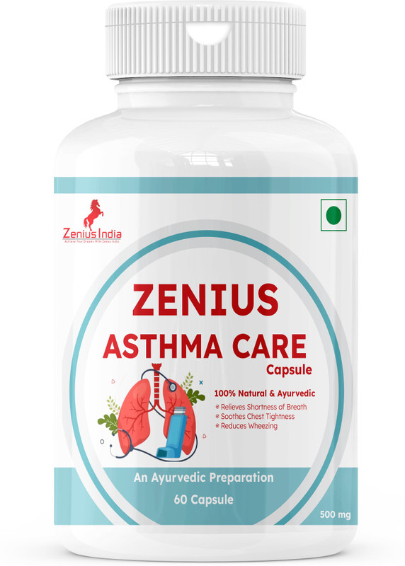 Zenius Asthma Care Capsule Relieves from Asthma & Coughing,Respiratory Disorder(60 Capsules)