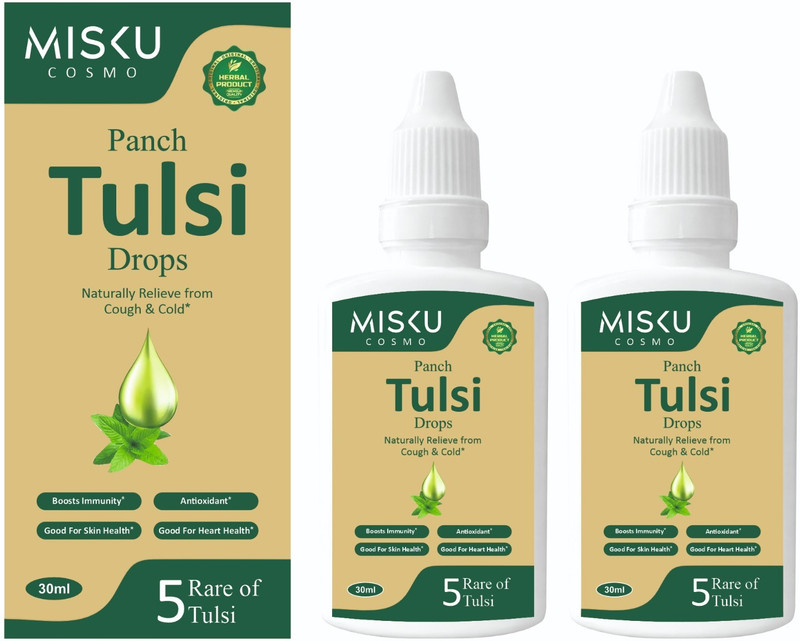 MISKUCOSMO Panch Tulsi Immunity Booster Fights all Diseases Cough/Cold 30ml ( pack of 2 )(Pack of 2, 60 ml)