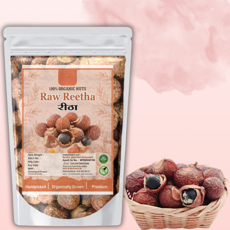 ShakalyaVeda Pure Raw Reetha (Ritha) Soapnuts – Traditional Ayurvedic Hair Care (100g)(100 g)