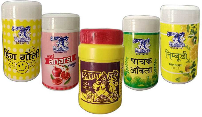 HAWABAN HARDE Harde 90g, {Hing Goli, Anarsi, Pachak Amla, Nimbudi} 50g(Pack of 5, 290 g)