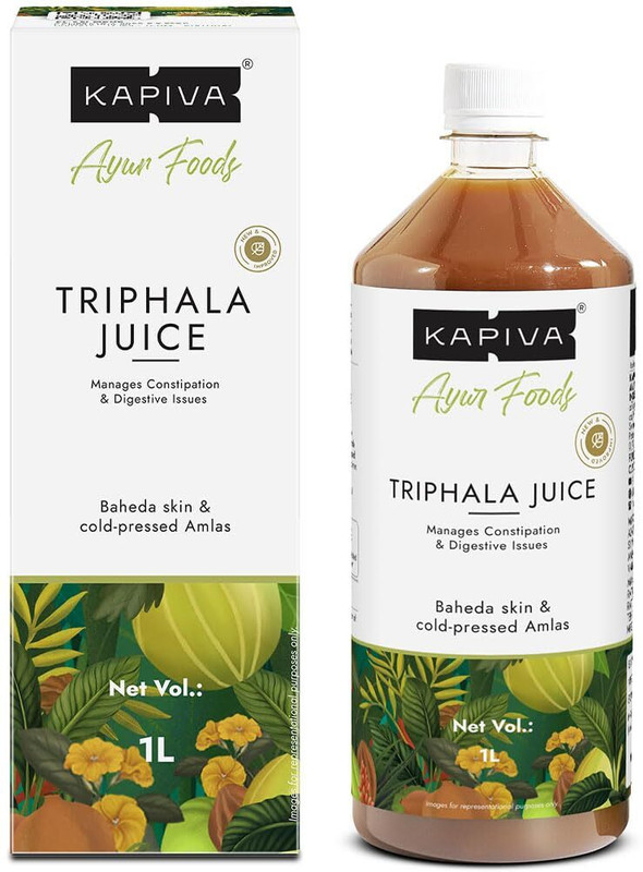 Kapiva Triphala Juice | Natural Laxative | 3 Potent Herbs for Better Digestion(1 L)