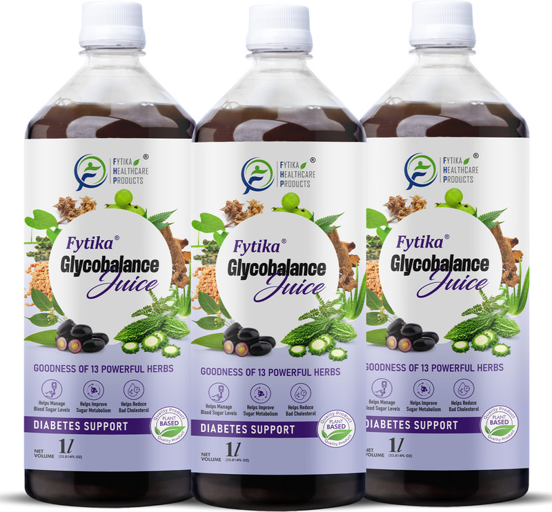 FYTIKA Glycobalance Juice - For Complete Diabetes Care | Men & Women - 1L (Pack of 2)(Pack of 2, 2 L)