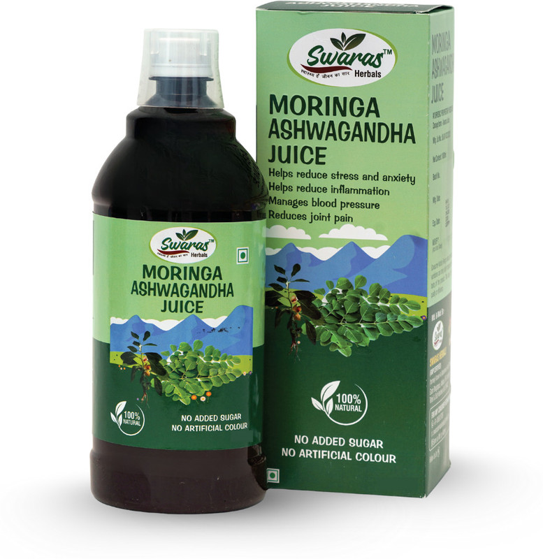Swaras Herbals Moringa + Ashwagandha Juice | For Muscle Strength, Heart Health & Eye Health(500 ml)