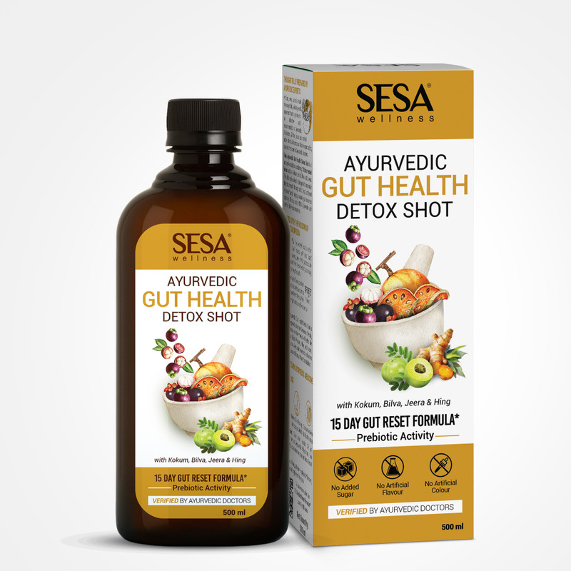SESA Ayurvedic Gut Health Detox Shot Juice, Improves Digestive Health |100% Ayurvedic(500 ml)