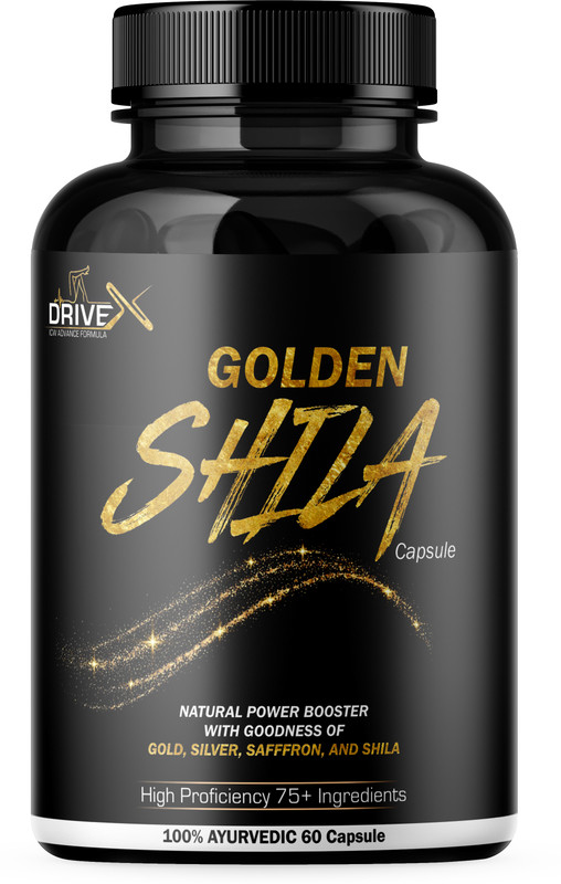 Drive X Golden Shila 100% Ayurvedic Shilajit Capsule for Men(60 Capsules)