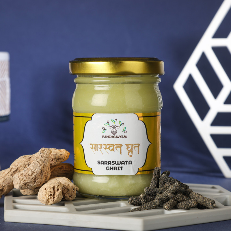 PANCHGAVYAM Saraswat Ayurvedic A2 Medicated Ghrit/Ghee |Especially Development for Children(100 ml)
