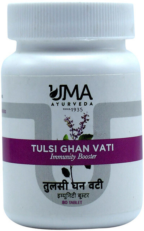 Uma Ayurveda Tulsi Ghan Vati 80 Tab Useful in Common Cold Cough Digestive Respiratory Care(80 Tablets)