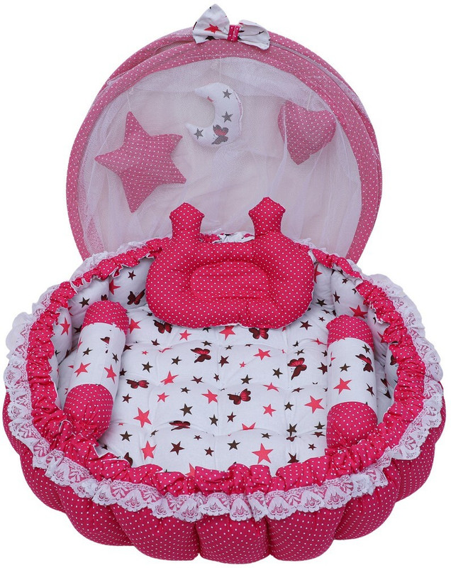 RUDRAKSH RE-BB21 Baby bedding set Stars(Fabric, Pink, White)