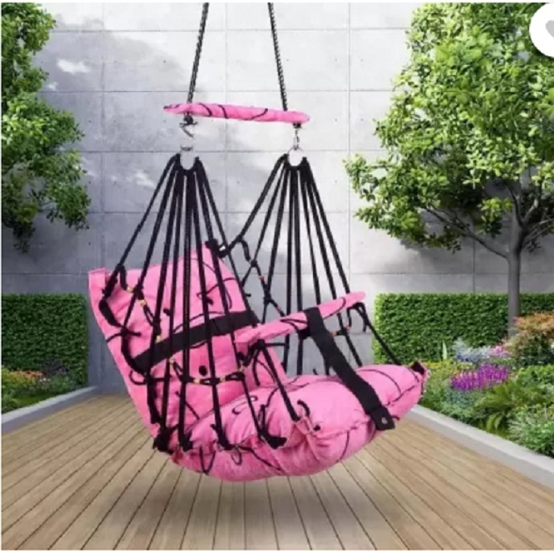 SHOP & WEAR Cotton Swing for Kids Baby's Children Folding and Washable 1-3 Years swing pink line(Fabric, Pink)
