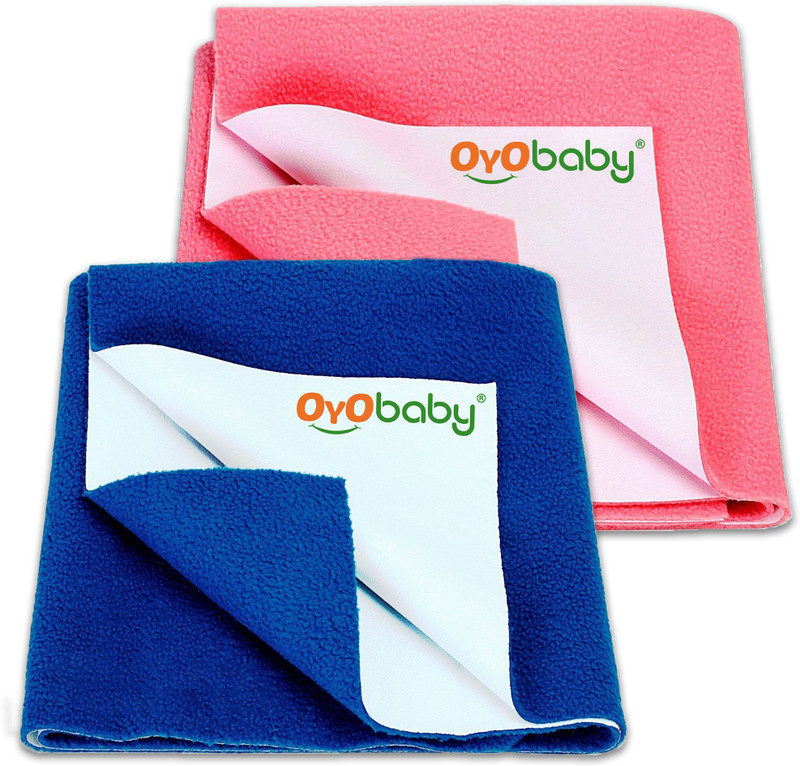 Oyo Baby Waterproof Bed Protector Dry Sheet(70cm X 50cm),Royal Blue+Salmon Rose) Rectangle Rectangle(Fabric, Blue
Pink)