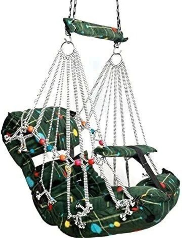 Shivdra traders Baby Cotton Swing Chair jhula Baby jula Sleeping joola for Kids Baby's Children Folding and Washable 1 to 3 Years with Safety Belt MULTICOLOUR CRIB CADLE CRIB(Fabric, Multicolor)