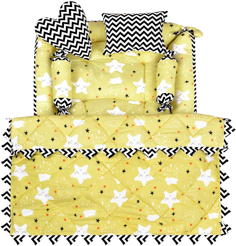 DS Enterprise Official DS-BB15 Baby bedding set Stars(Fabric, Yellow, White)
