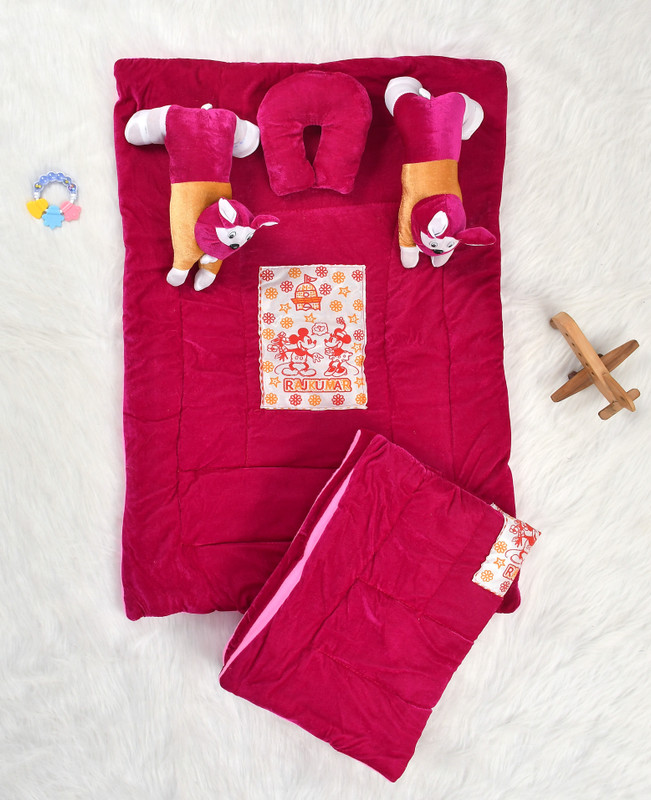 ATCamber Wool Rabbit Baby Sleeping Bedding Reversible Baby Spread or Bed Cover(Fabric, Magenta)