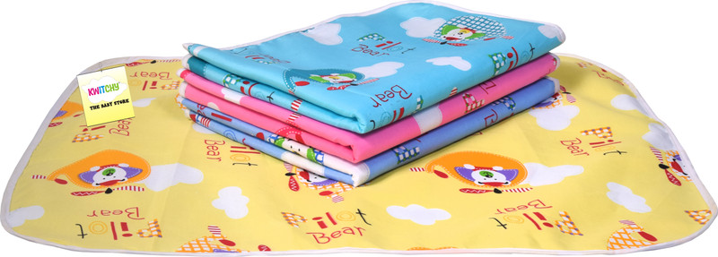 Kwitchy Nappy Changing Mat Waterproof Bed Protector Dry Sheet (0-6 Months) standard Crib(Fabric, Multicolor)