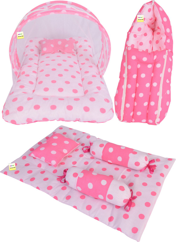 Kwitchy New Born Baby Daily Essentail Bedding Combo Pack(0-6 Months) standard Crib(Fabric, Pink)