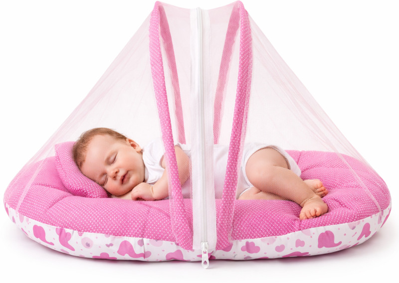 Skanda Pink Moon- Baby Mosquito Net Bed Foldable Portable Newborn Baby Bed, Breathable Infant Sleeping Bedding Set.(Fabric, Pink)