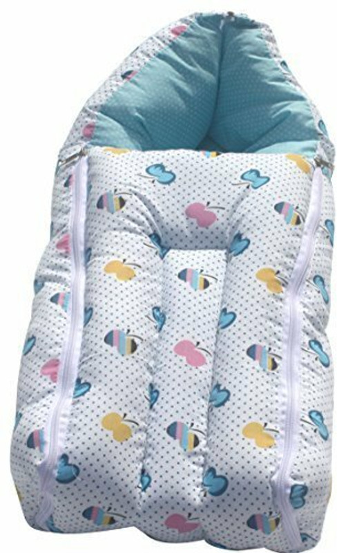 Teeny Weeny Multipurpose Carrying & Bedding Sleeping Bag (Pink Apple) Standard Crb(Fabric, Blue)