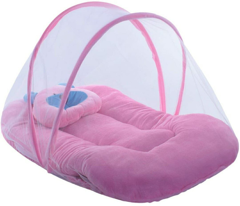 Adorn Baby Bedding Set with Protective Mosquito Baby Bed crib(Fabric, Pink)