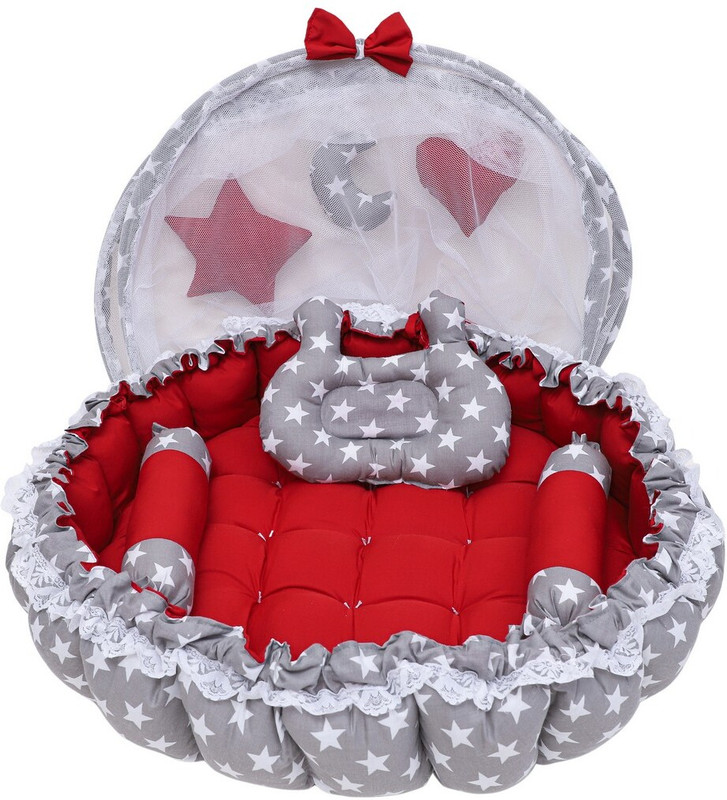 RUDRAKSH RE-BB19 Baby bedding set Stars(Fabric, Red, Grey)